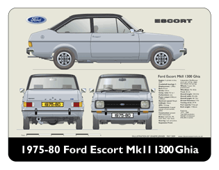 Ford Escort MkII 1300 Ghia 1975-80 Mouse Mat